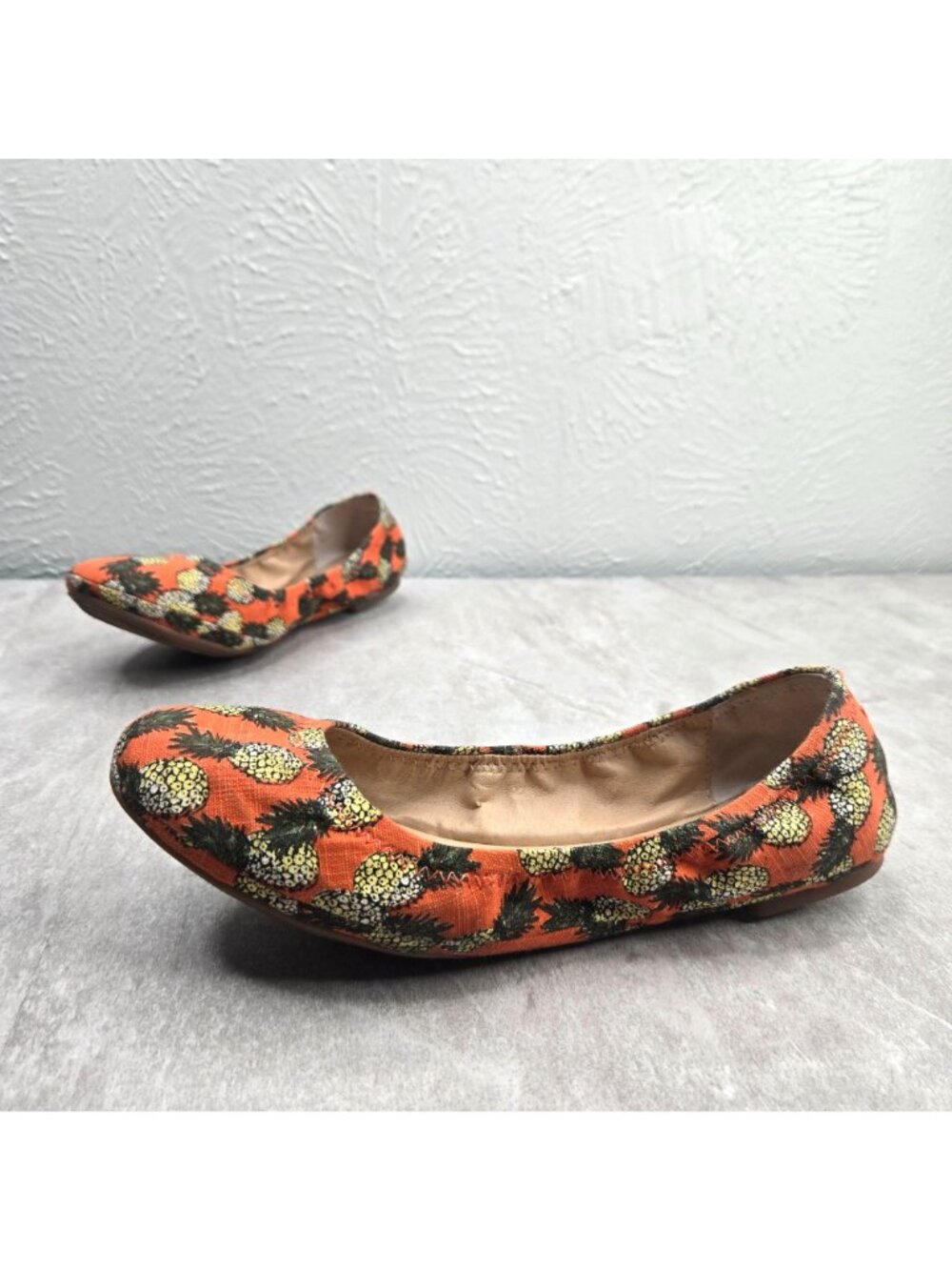Lucky Brand Ballet Flats Size 7 Pineapple Canvas Print Casual Slip On Shoes - Picture 2 of 11